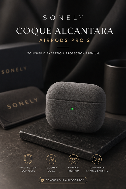 Coque Alcantara AirPods Pro 2 Sonely — Vue principale premium